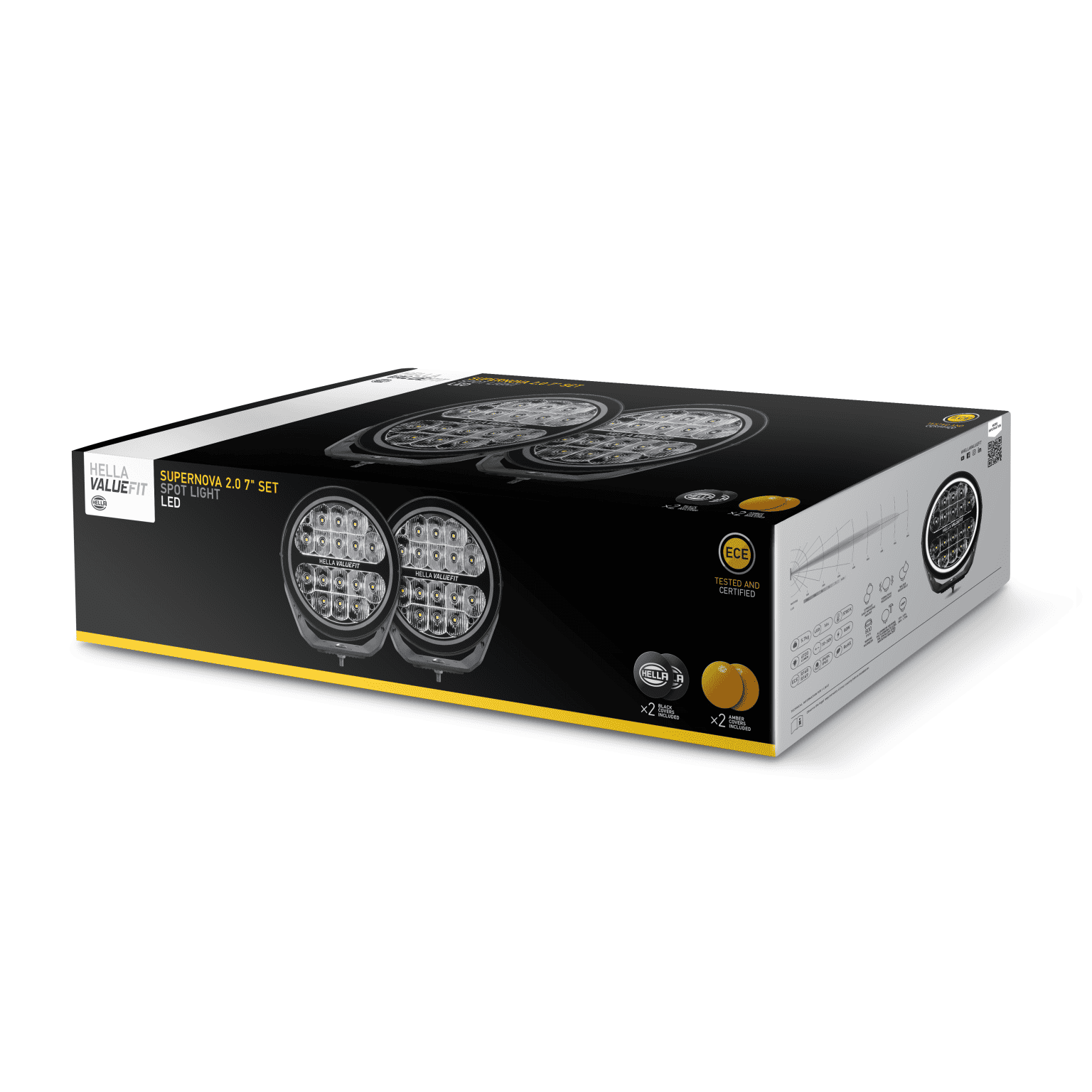 7" Hella Supernova 2.0 LED Spotlight Kit ECE Approved (2 Spotlights with wiring Harness)